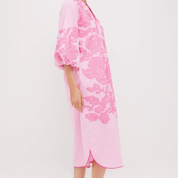 HYACINTH HOUSE
Pink Embroidery Arem Caftan - Picture 2 of 3